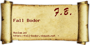 Fall Bodor névjegykártya